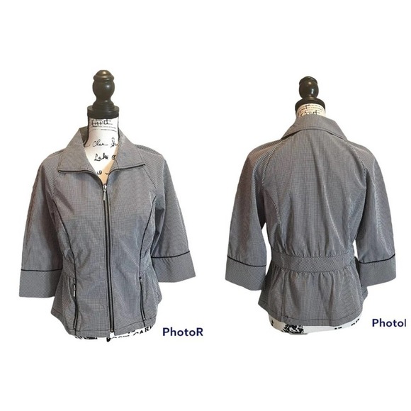 Drapers & Damon Jacket Black White Size XSP Petite Gingham office - Picture 10 of 10